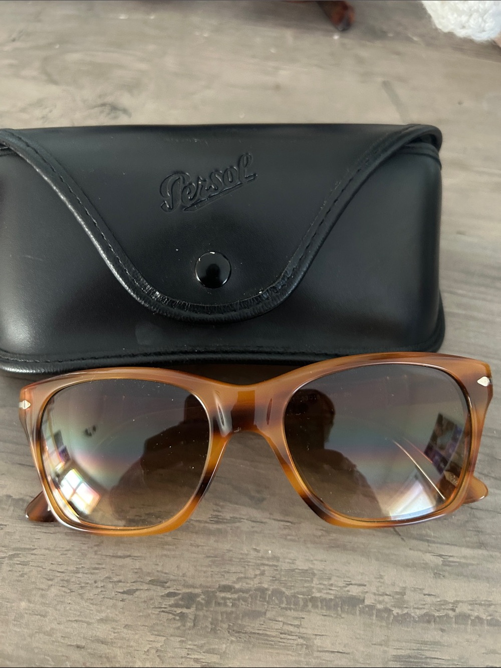 Persol Tortoiseshell Cat-Eye Sunglasses with Gradient Brown Lenses